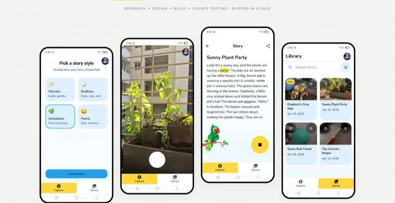 SnapTale story screen